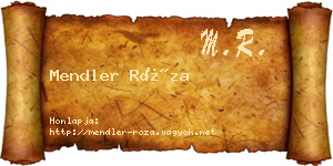 Mendler Róza névjegykártya